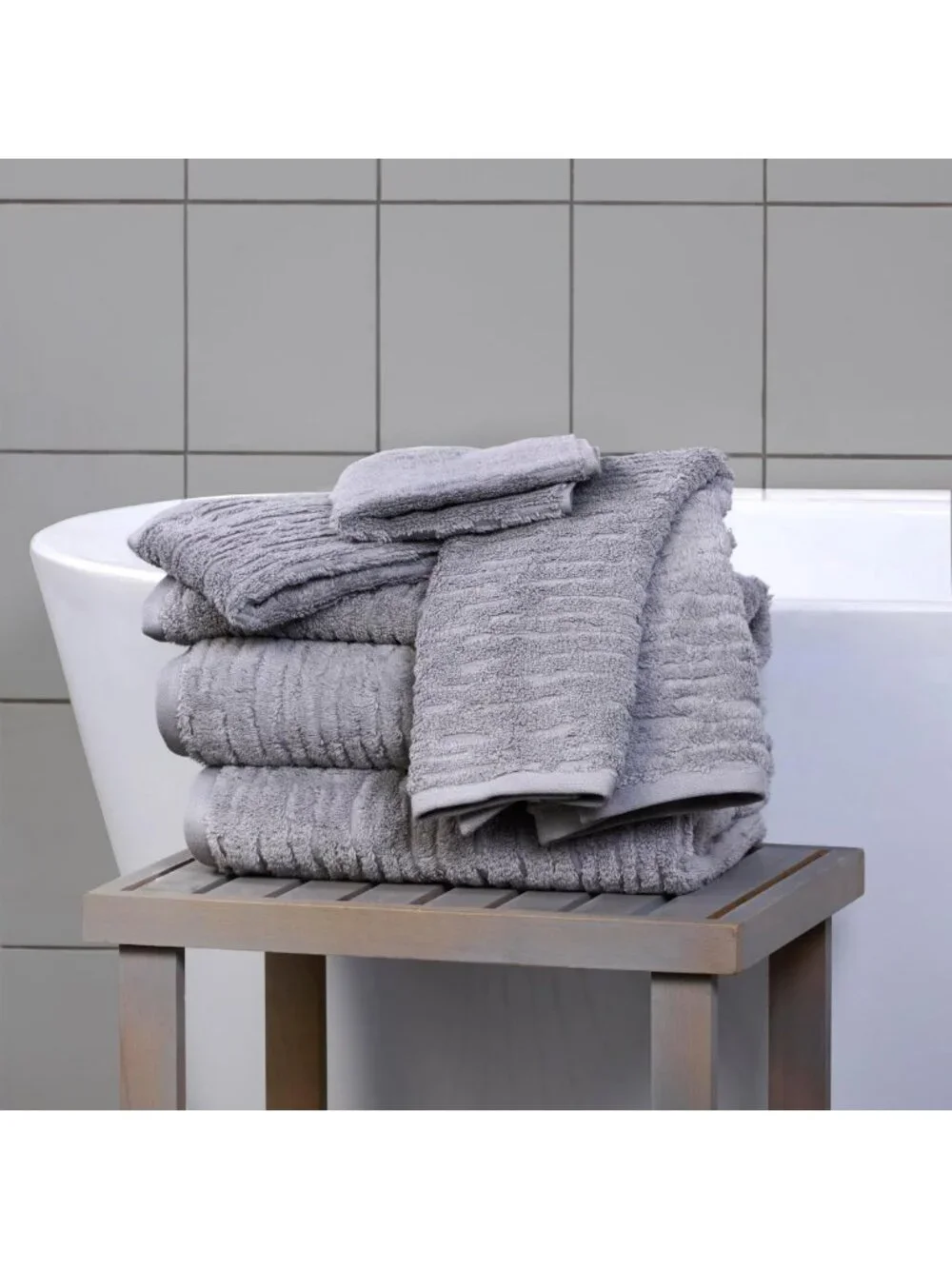 Luxury Cotton Hand Towels Set of 2 for Bath, Kitchen & Bar - Soft Gray Gift